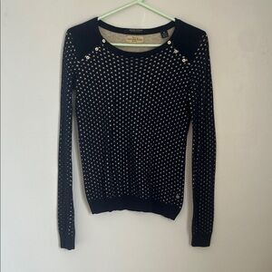 Scotch & Soda Navy and Cream Knit Sweater.  Size Petite Small
